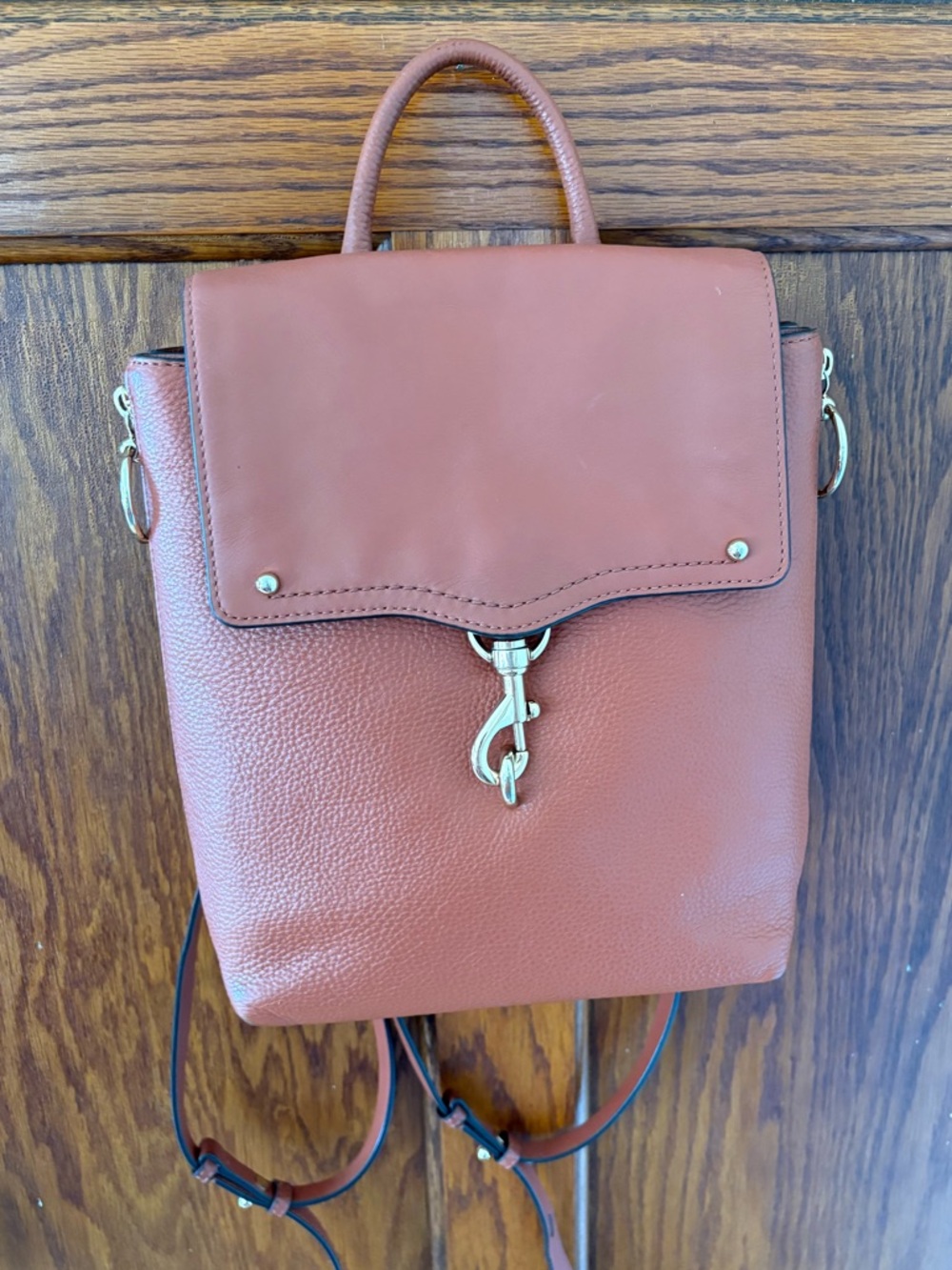 Rebecca Minkoff Jody Convertible Leather Brown Tan Backpack EUC